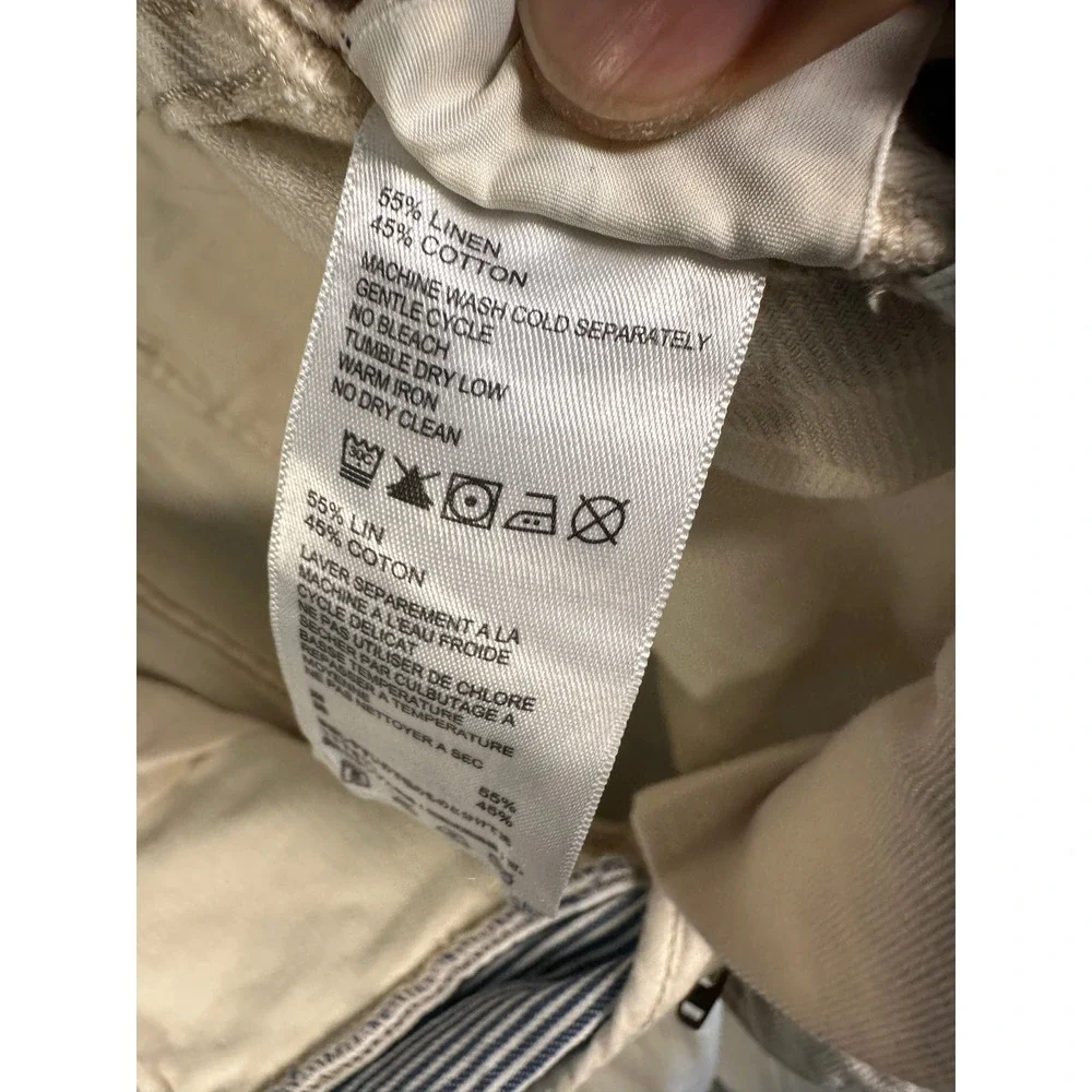 Tommy‎ Bahama Authentic Jeans Mens 36x34 Cream Cotton Linen Straight Leg Pants